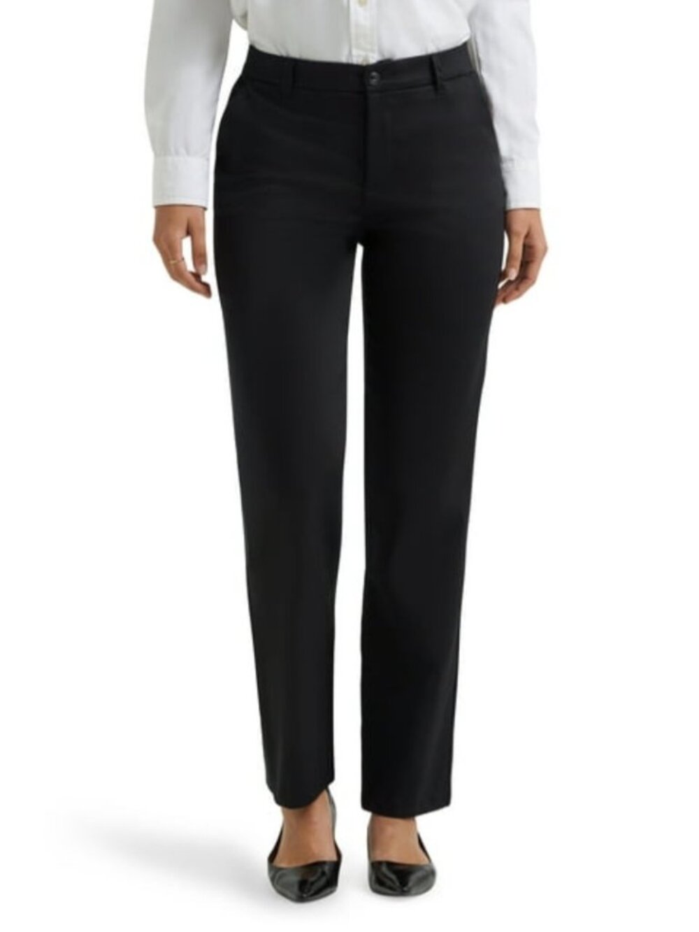 Lee Women's Dress Pants Career Office Work Smart Fit Straight Leg Black Size 8